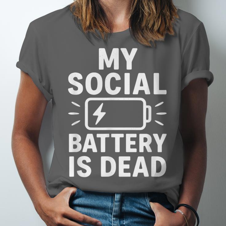 My Social Battery Is Dead Introvert Quote Unisex Jersey T-Shirt My Social Battery Is Dead Introvert Quote Unisex Jersey T-Shirt