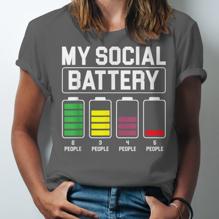My Social Battery Introverted Low Energy Antisocial Unisex Jersey T-Shirt My Social Battery Introverted Low Energy Antisocial Unisex Jersey T-Shirt