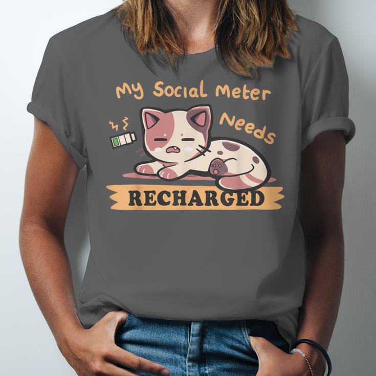 Social Meter Recharge Social Meter For Introverts Unisex Jersey T-Shirt Social Meter Recharge Social Meter For Introverts Unisex Jersey T-Shirt