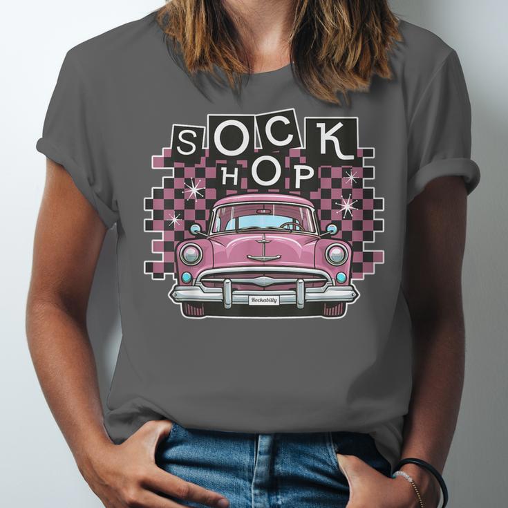 Sock Hop 50s Classic Car Nostalgia 1950s Greaser Unisex Jersey T-Shirt