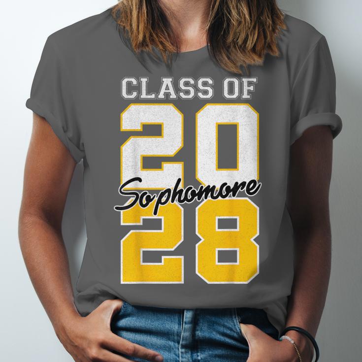Sophomore 2028 Class Of 2028 Graduation 2028 10th Grade Unisex Jersey T-Shirt
