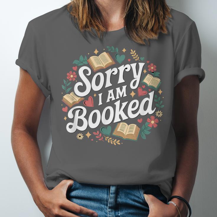 Sorry i Am Booked Reading Read Books Reader Nerd Unisex Jersey T-Shirt Sorry i Am Booked Reading Read Books Reader Nerd Unisex Jersey T-Shirt