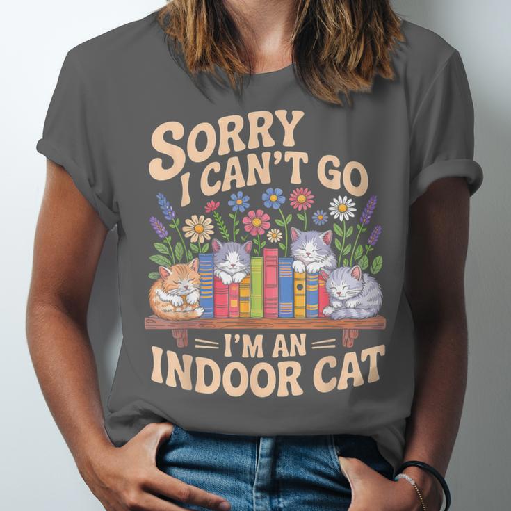 Sorry I Cant Go Im An Indoor Cat Cat Owners Introverts Unisex Jersey T-Shirt