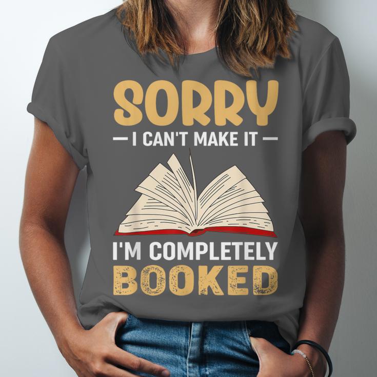 Sorry I Can't Make It I'm Completely Booked Book Reading Unisex Jersey T-Shirt Sorry I Can't Make It I'm Completely Booked Book Reading Unisex Jersey T-Shirt