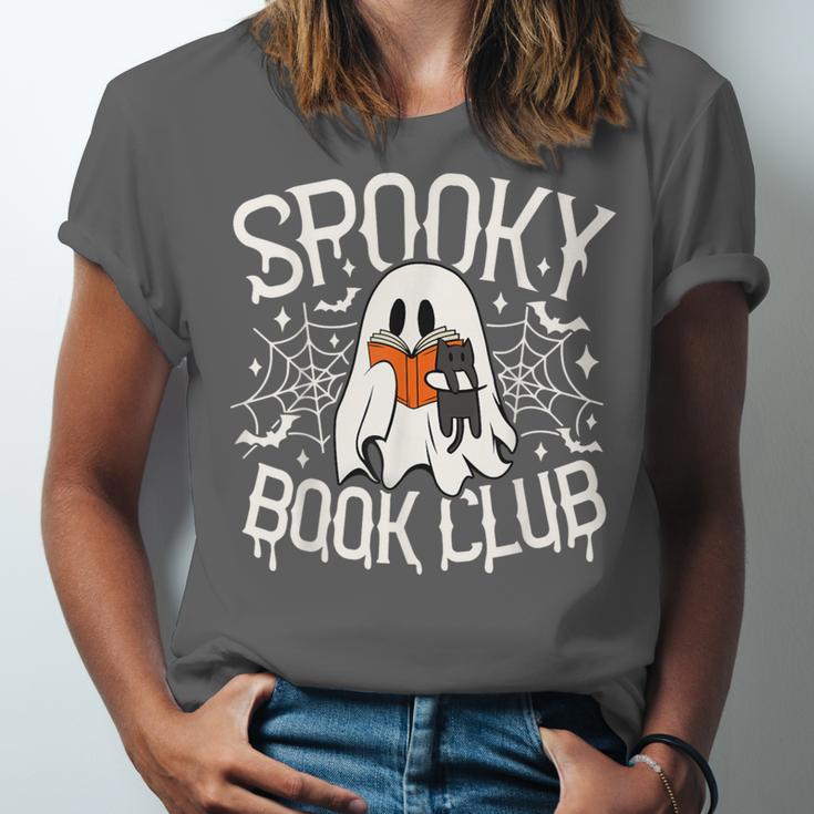 Spooky Book Club Cute Ghost Reading Book Halloween Costume Unisex Jersey T-Shirt