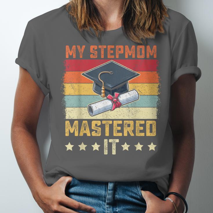 My Stepmom Mastered It Master's Degree Graduation Vintage Unisex Jersey T-Shirt