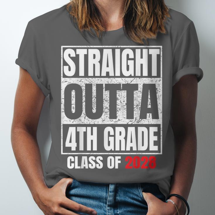 Straight Outta 4th Grade Graduation Class 2028 Fourth Grade Unisex Jersey T-Shirt