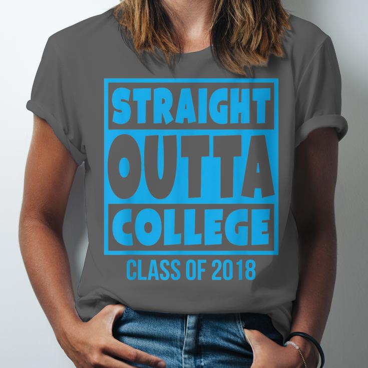 Straight Outta College Class Of 2018 Graduation Shirt Unisex Jersey T-Shirt