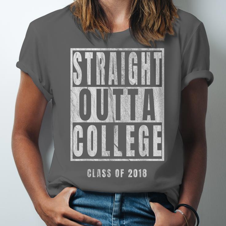 Straight Outta College s Graduation Unisex Jersey T-Shirt
