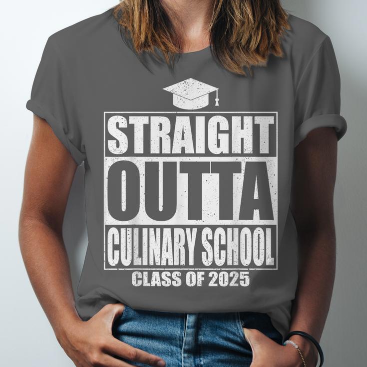 Straight Outta Culinary School Graduation Idea Class Of 2025 Unisex Jersey T-Shirt