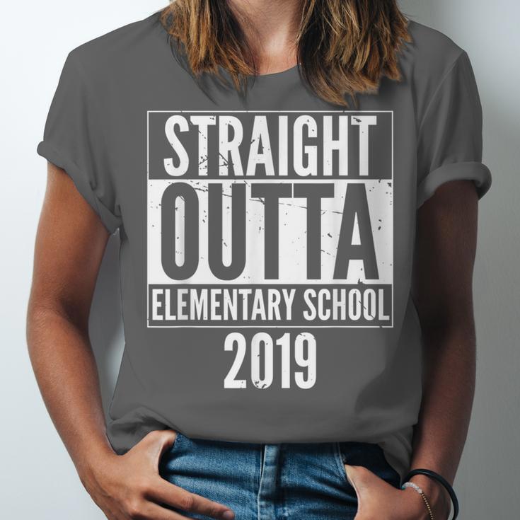 Straight Outta Elementary School 2019 Graduation Fun Unisex Jersey T-Shirt