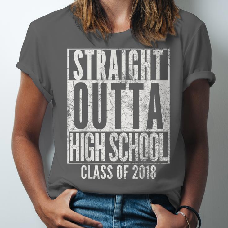 STRAIGHT OUTTA HIGH SCHOOL 2018 Graduation Grad Shirt Unisex Jersey T-Shirt