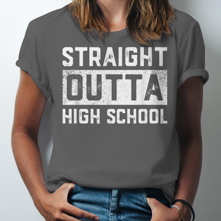 Straight Outta High School Graduation Kid Unisex Jersey T-Shirt