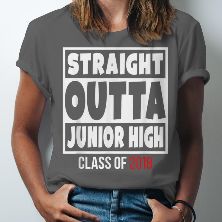 Straight Outta Junior High Class Of 2018 Graduation Shirt Unisex Jersey T-Shirt