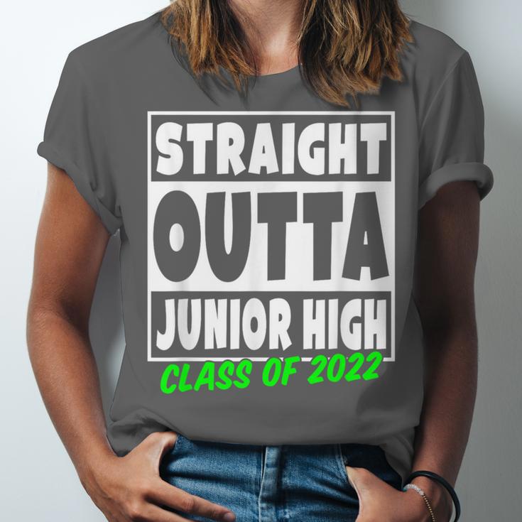 Straight Outta Junior High School Class Of 2022 Graduation Unisex Jersey T-Shirt