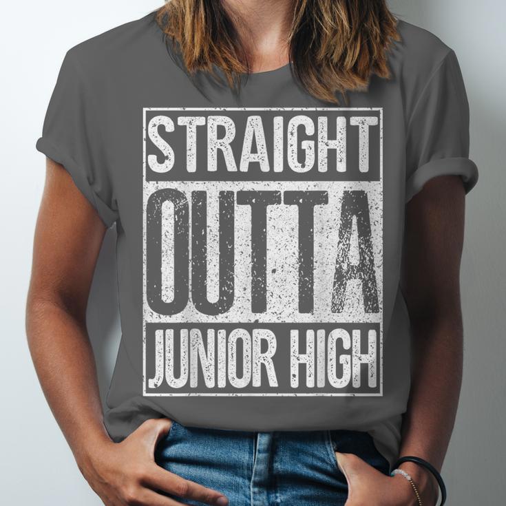 Straight Outta Junior High Shirt Graduation Idea Unisex Jersey T-Shirt