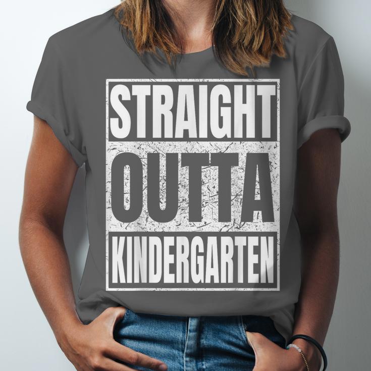 Straight Outta Kindergarten Graduation 2025 Kinder Unisex Jersey T-Shirt