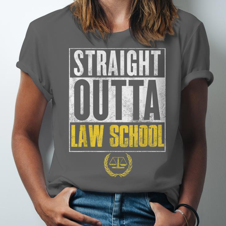 Straight Outta Law School Graduation Tshirt Law School Unisex Jersey T-Shirt