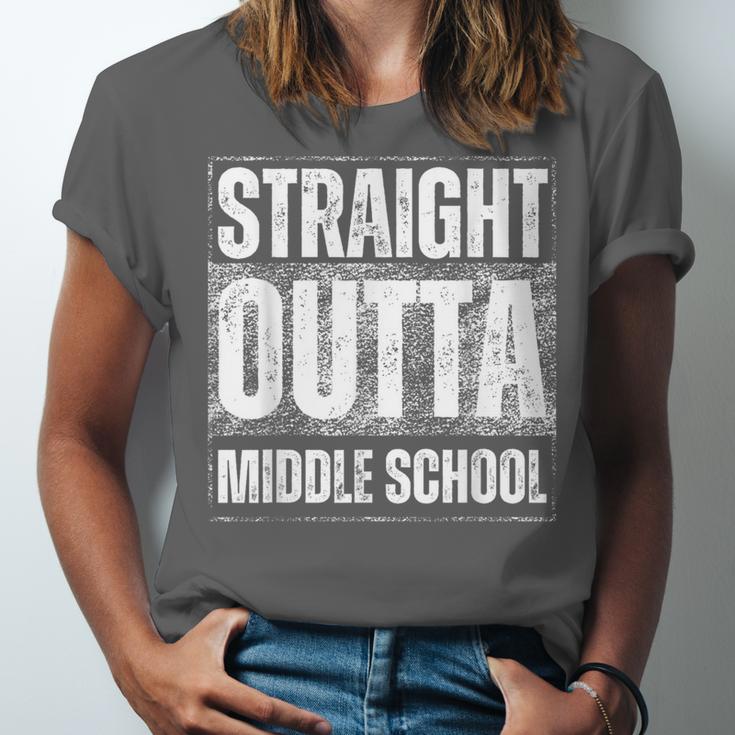 Straight Outta Middle School Class Of 2024 Graduation Unisex Jersey T-Shirt