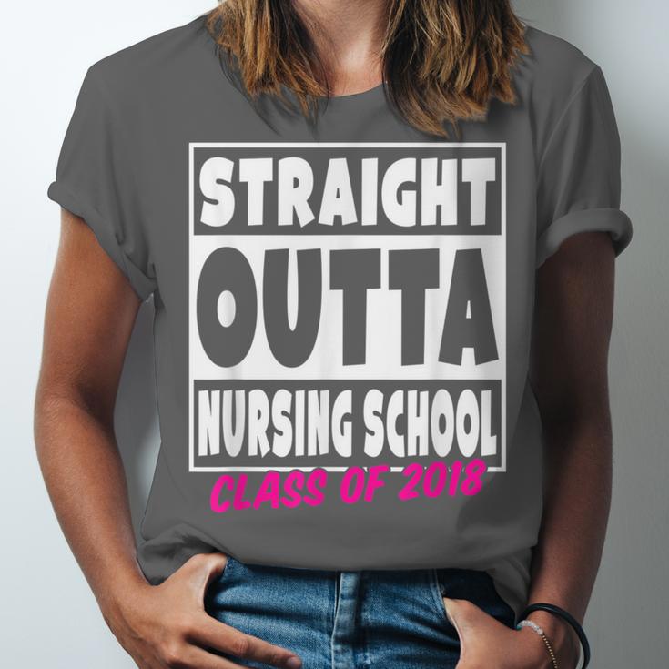 Straight Outta Nursing School Class Of 2018 Graduation Unisex Jersey T-Shirt