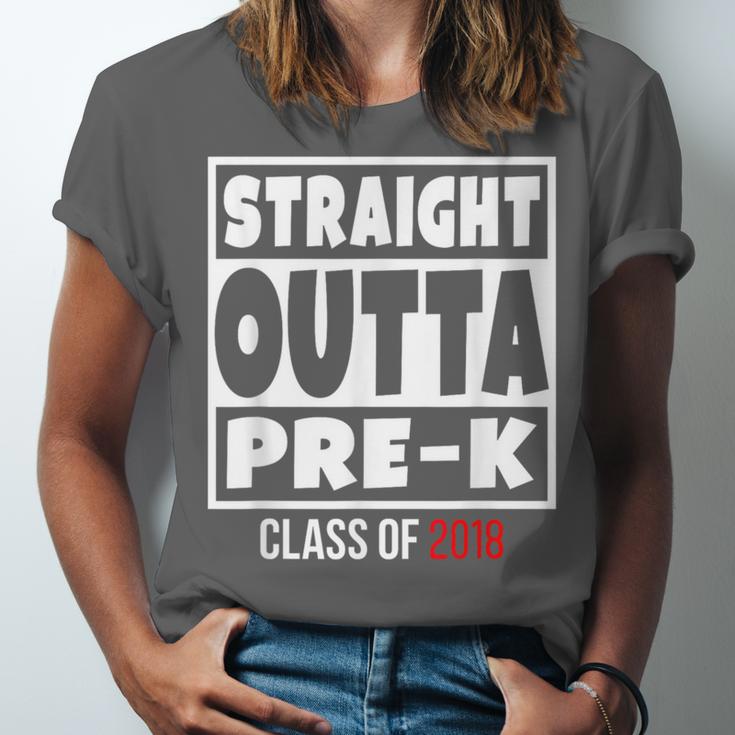 Straight Outta Pre-K Class Of 2018 Shirt Graduation Unisex Jersey T-Shirt
