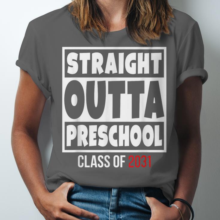 Straight Outta Preschool Class Of 2031 Shirt Graduation Unisex Jersey T-Shirt