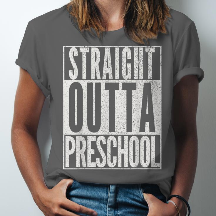 STRAIGHT OUTTA PRESCHOOL GIFT Grad Graduation Kids Unisex Jersey T-Shirt