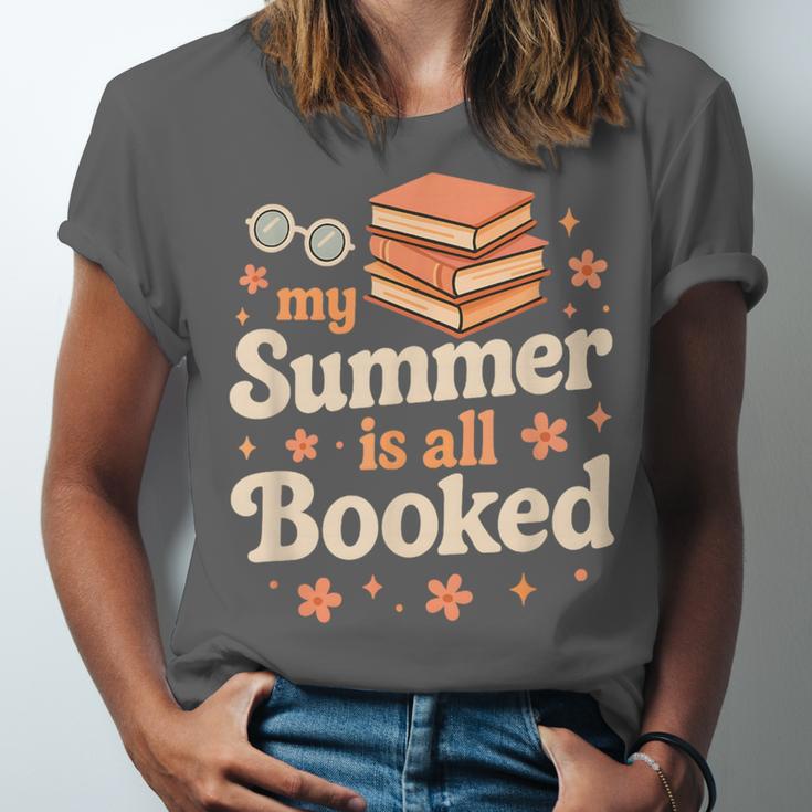 My Summer Is All Booked Book Lover Reading Vacation 2025 Unisex Jersey T-Shirt