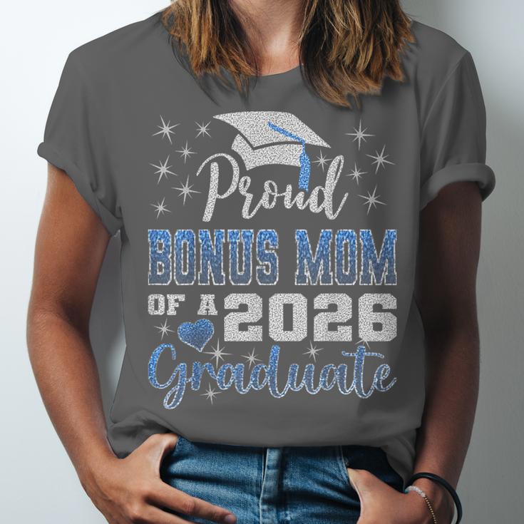 Super Proud Bonus Mom Of 2026 Graduate Graduation Family Unisex Jersey T-Shirt