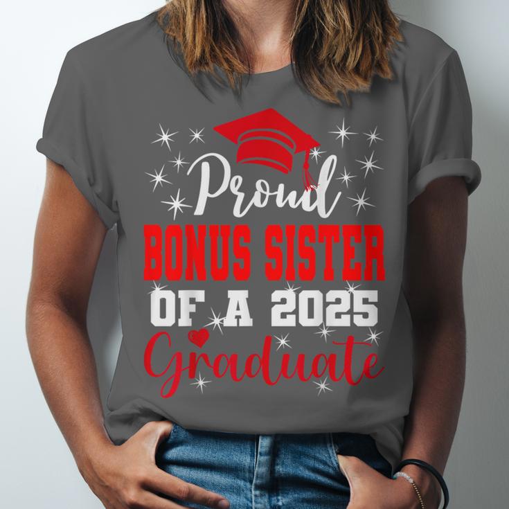 Super Proud Bonus Sister Of 2025 Graduate Graduation Family Unisex Jersey T-Shirt