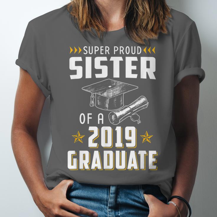 Super Proud Sister Of A 2019 Graduate Shirt Graduation Unisex Jersey T-Shirt