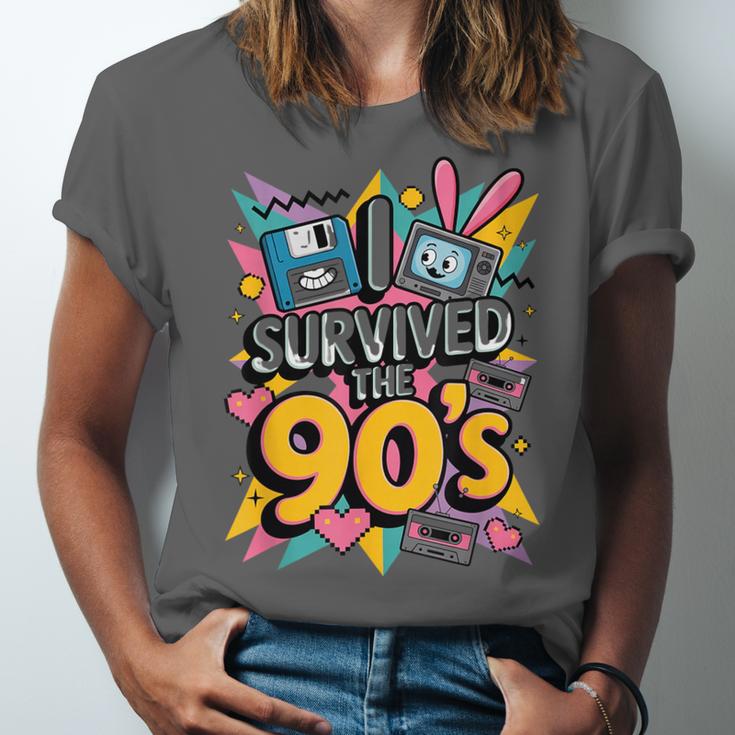 I Survived The 90s – Cute Retro Cartoon Nostalgia Unisex Jersey T-Shirt I Survived The 90s – Cute Retro Cartoon Nostalgia Unisex Jersey T-Shirt