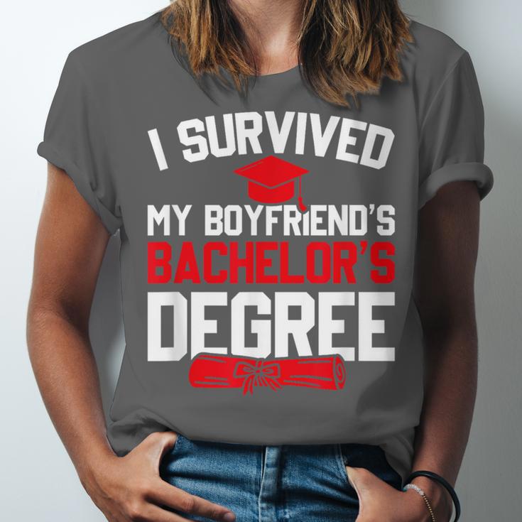 I Survived My Boyfriend's Bachelor's Degree Graduation Unisex Jersey T-Shirt