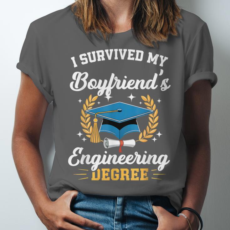 I Survived My Boyfriend's Engineering Degree Graduation Unisex Jersey T-Shirt