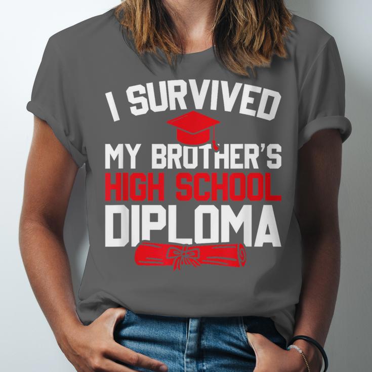 I Survived My Brother's High School Diploma Graduation Unisex Jersey T-Shirt