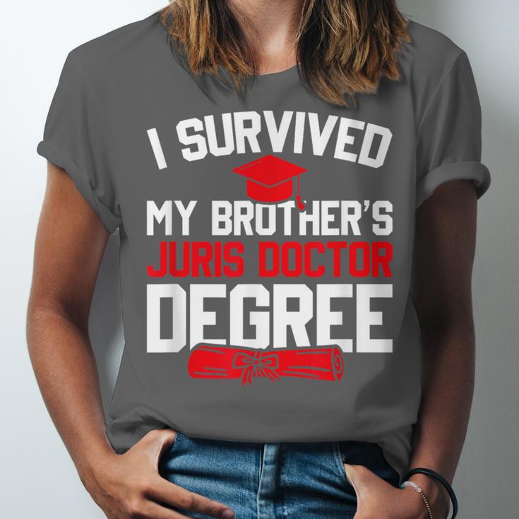 I Survived My Brother's Juris Doctor Degree Graduation Unisex Jersey T-Shirt