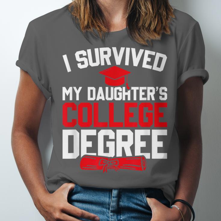 I Survived My Daughter's College Degree College Graduation Unisex Jersey T-Shirt
