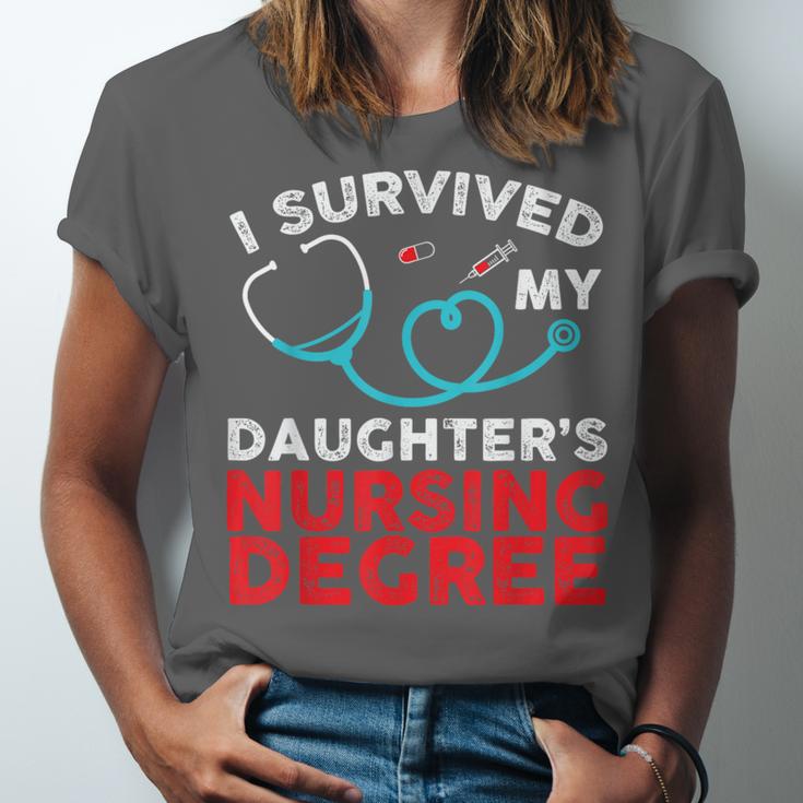 I Survived My Daughter's Nurse Degree School Graduation Unisex Jersey T-Shirt