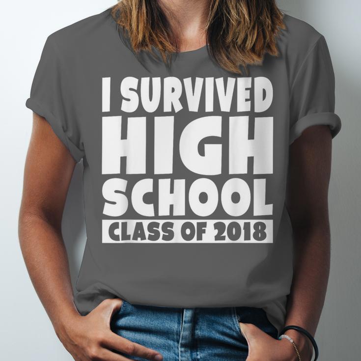 I Survived High School Class Of 2018 Graduation Unisex Jersey T-Shirt