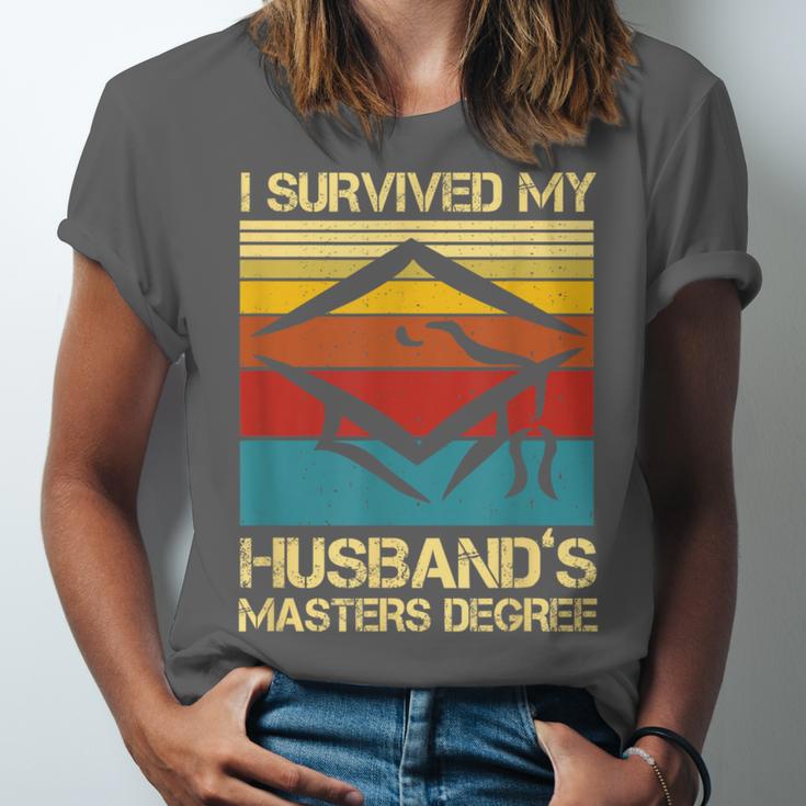 I Survived My Husband's Master's Degree Graduation Unisex Jersey T-Shirt