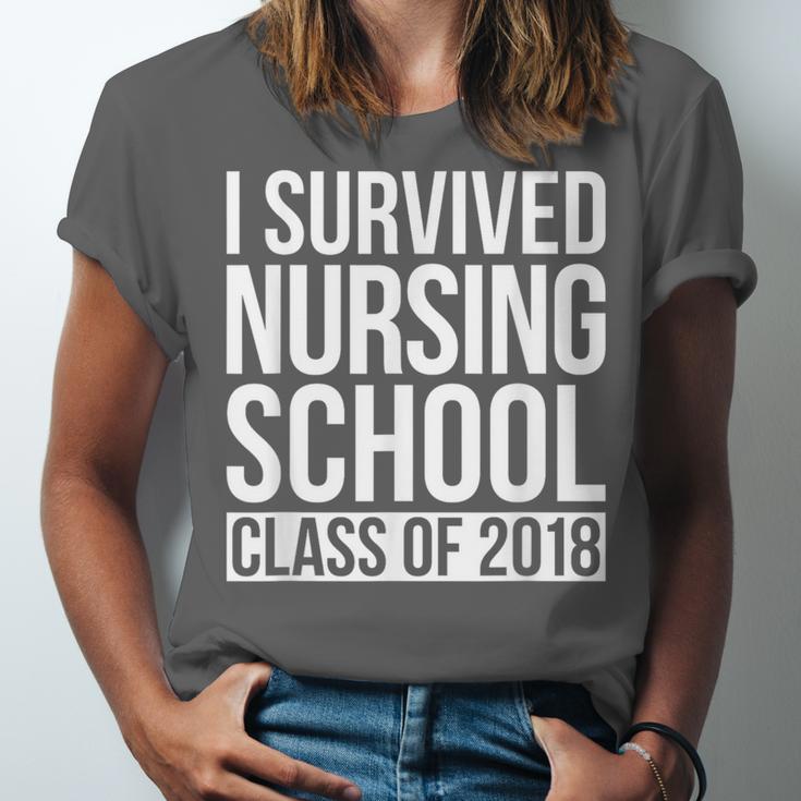 I Survived Nursing School Class Of 2018 RN Graduation Shirt Unisex Jersey T-Shirt