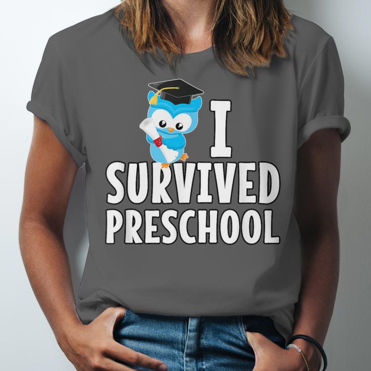 I Survived PreSchool Graduation Kids Owl Grad Shirt Unisex Jersey T-Shirt