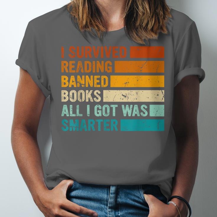 I Survived Reading Banned Books All I Got Was Smarter Unisex Jersey T-Shirt