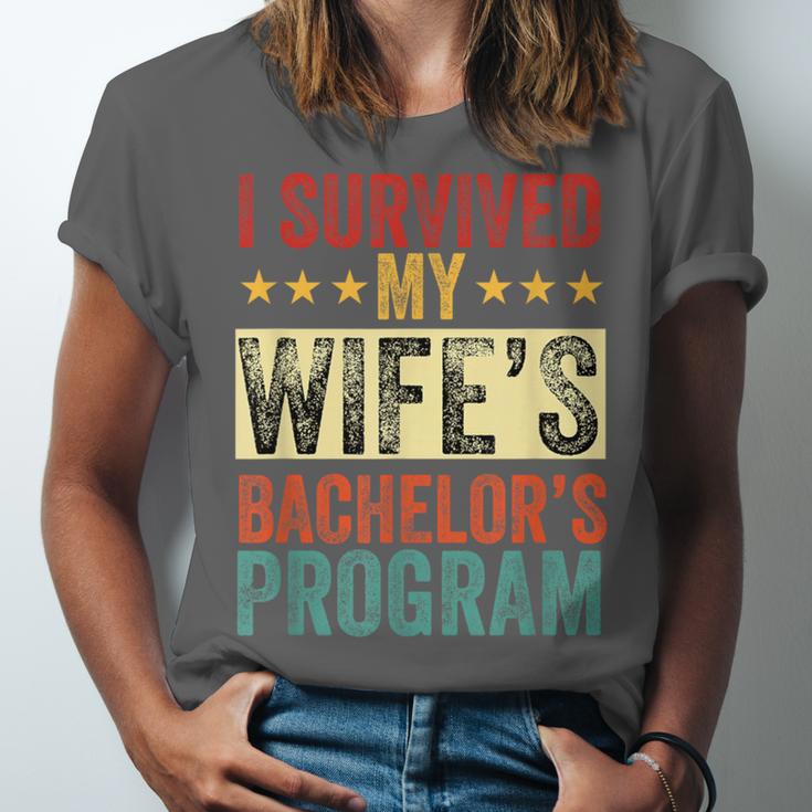 i Survived My Wife Bachelor's Degree Wife Graduation Unisex Jersey T-Shirt