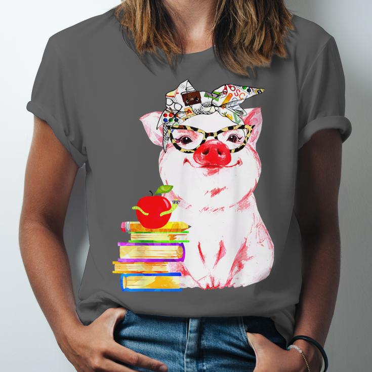 Teacher Pig Cute Farm Animal Book Lover School Student For Men Women Kids Unisex Jersey T-Shirt Teacher Pig Cute Farm Animal Book Lover School Student For Men Women Kids Unisex Jersey T-Shirt