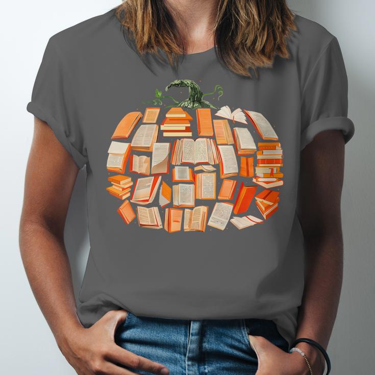 Thanksgiving Fall Books Pumpkins Vintage Library Teacher Kid Unisex Jersey T-Shirt Thanksgiving Fall Books Pumpkins Vintage Library Teacher Kid Unisex Jersey T-Shirt