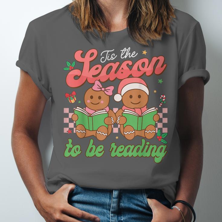Tis The Season Book Reading Gingerbread Teacher Librarian Unisex Jersey T-Shirt Tis The Season Book Reading Gingerbread Teacher Librarian Unisex Jersey T-Shirt