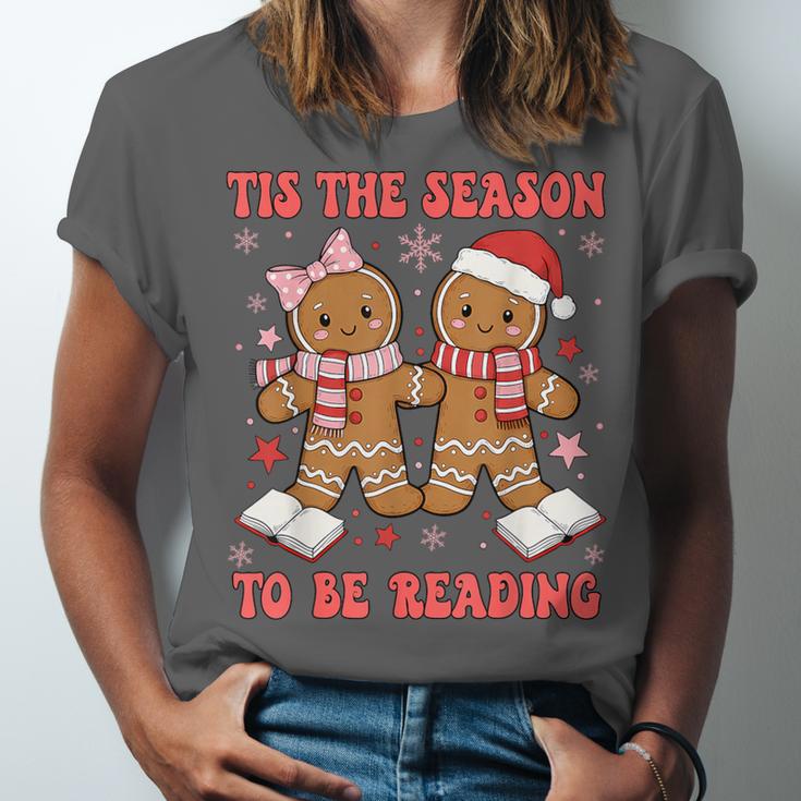 Tis The Season Reading Christmas Shirt Book Lovers Teacher Unisex Jersey T-Shirt