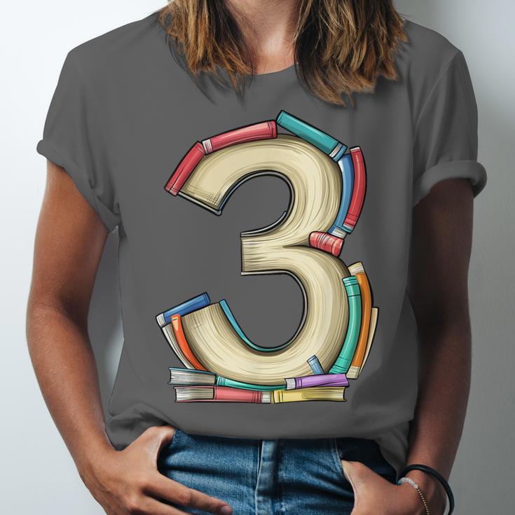 Toddler 3rd Birthday Books Themed 3 Year Old Boys Kids Girls Unisex Jersey T-Shirt