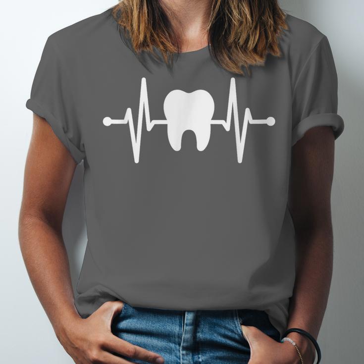 Tooth Heartbeat Dentist Graduation Party Dental Heartbeat Unisex Jersey T-Shirt